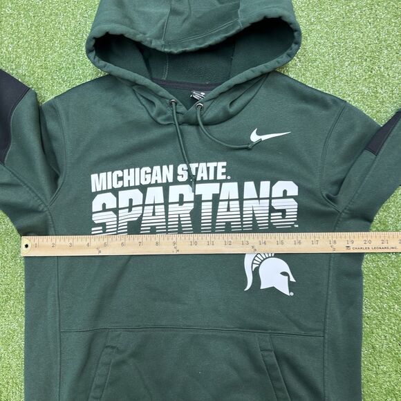 Michigan State Spartans Nike Hoodie Mens Small Sweatshirt Football Green Sports - Picture 6 of 7